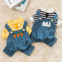 Striped Dog Jumpsuit Pet Clothing Puppy And Kitten Sweatshirt Chihuahua Costume French Bulldog Romper Luxury Dog Clothes New